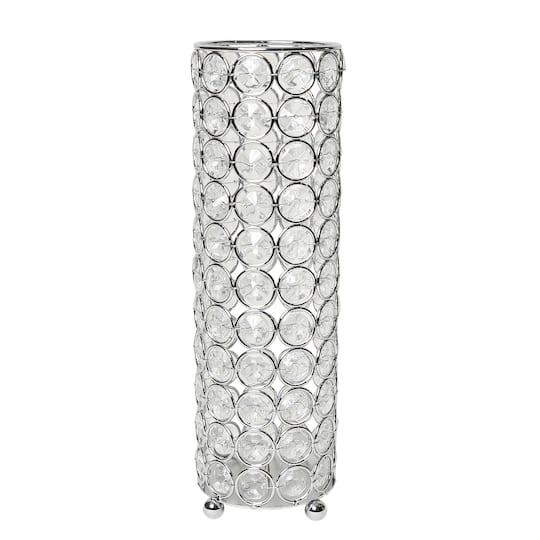 Elegant Designs&#x2122; 10&#x22; Chrome Crystal Decorative Candle Holder